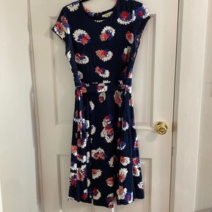 Boden Navy Blue Dress with flowers 8L